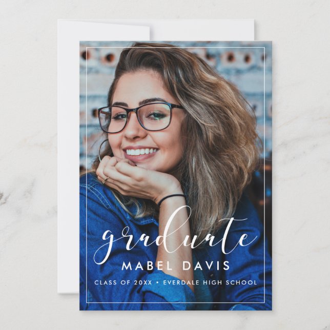 Elegant Photo graduation party invitation (Front)