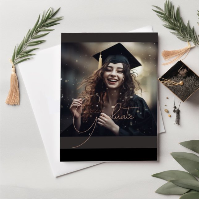 Elegant photo graduation party invitation  foil invitation (Creator Uploaded)