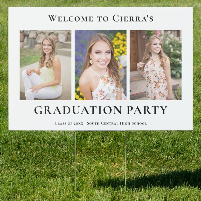 Elegant Photo Graduation Party Welcome Foam Board Sign (Insitu)