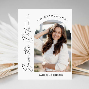 Elegant Photo Graduation Save the Date Postcard