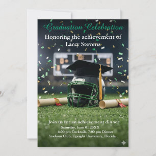 Elegant Photo Graduation Sports Party Invite Card