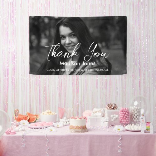 Elegant Photo graduation Thank you Banner
