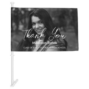Elegant Photo graduation Thank you Car Flag