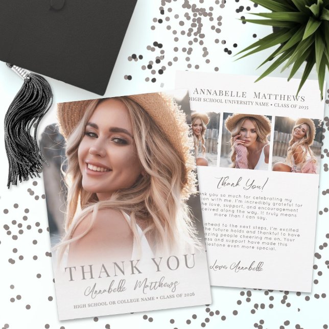 Elegant Photo Graduation Thank You Card (Elegant Photo Graduation Thank You Card )