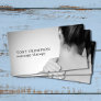 Elegant Photo Grey White Massage Therapist Business Card