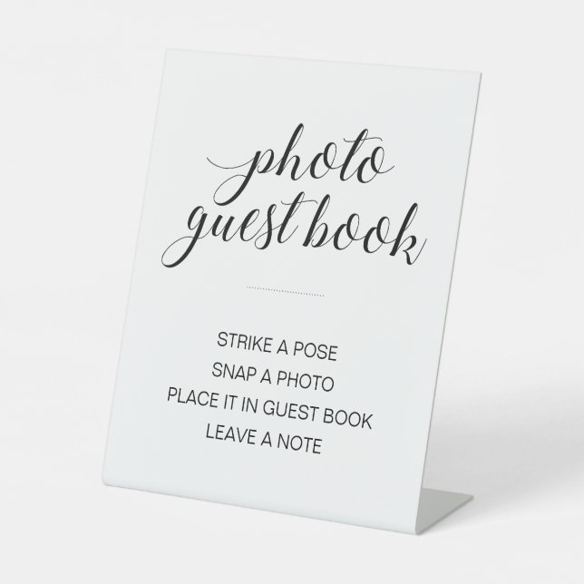 Elegant Photo Guest Book Wedding Sign (Front)