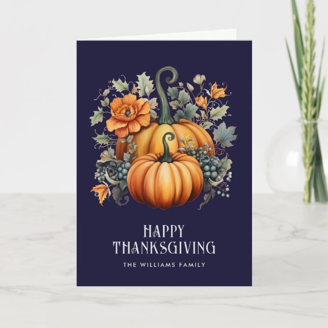 Elegant Photo Happy Thanksgiving Card (Front)