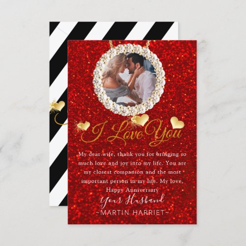 Elegant Photo I Love You Anniversary Card For Wife