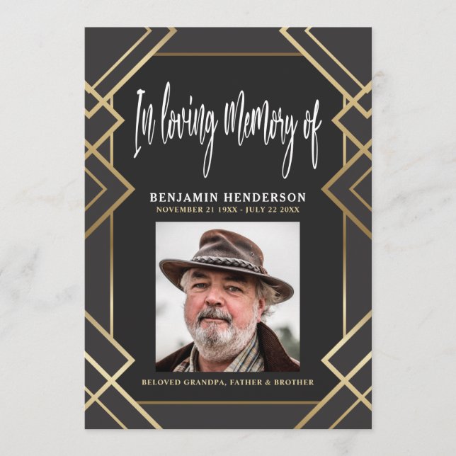 Elegant Photo In Loving Memory Funeral Program (Front)