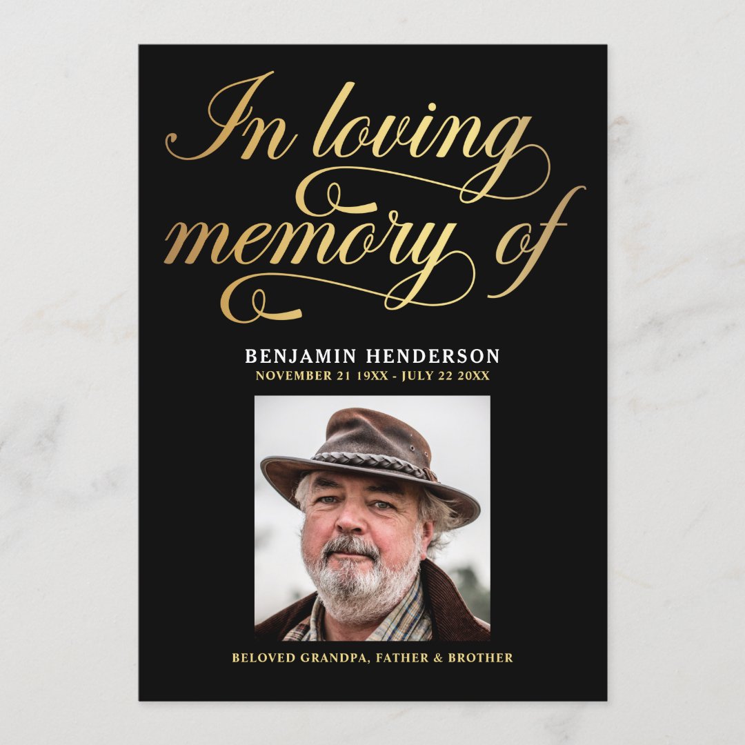 Elegant Photo In Loving Memory Funeral Program | Zazzle