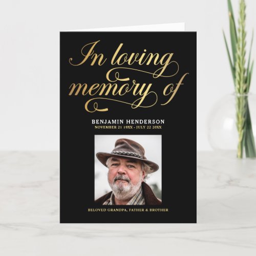 Elegant Photo In Loving Memory Funeral Program