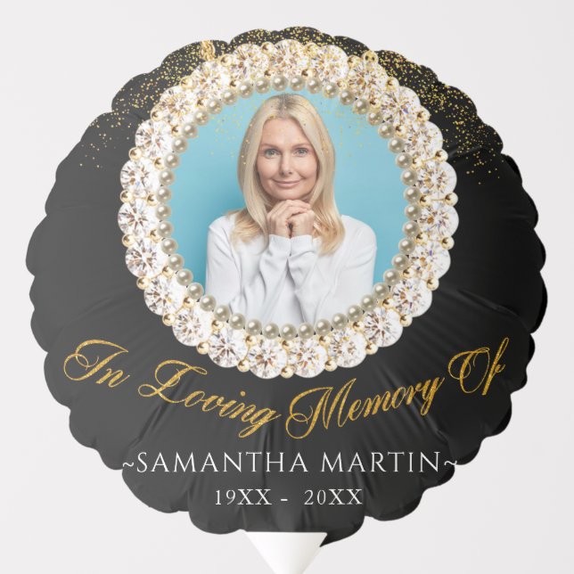 Elegant Photo In Loving Memory Memorial Balloon (Front)