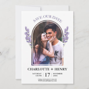 Elegant Photo Lavender Save The Date Invitation