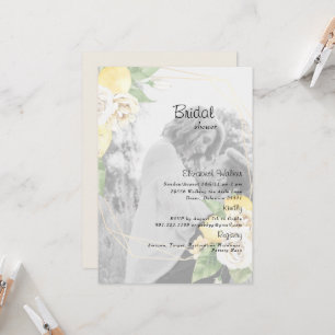 Elegant Photo Lemons & Floral Bridal Shower Invitation