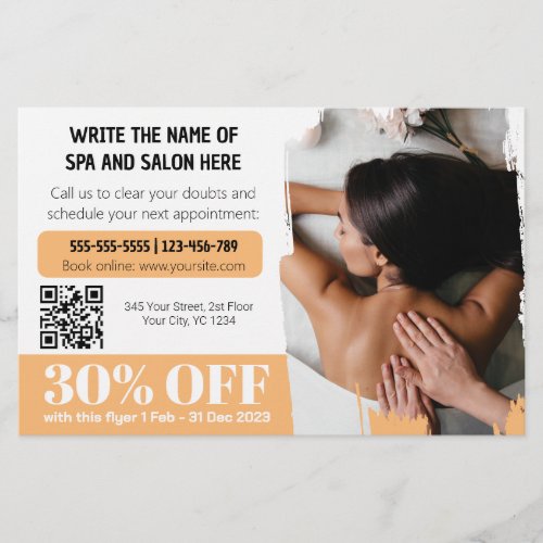 Elegant Photo Massage Therapist Discount Flyer