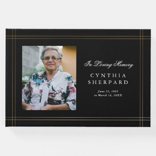 Elegant Photo Memorial Funeral Guest Book