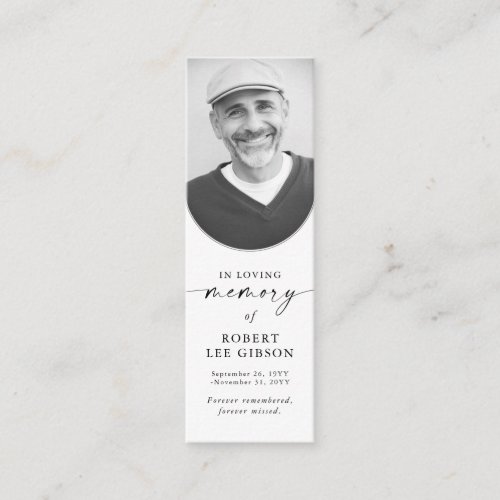 Elegant Photo Memorial Funeral Poem Bookmark Card