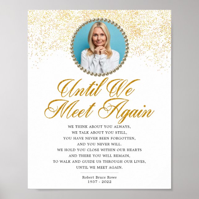 Elegant Photo Memorial Funeral Poem Sign (Front)