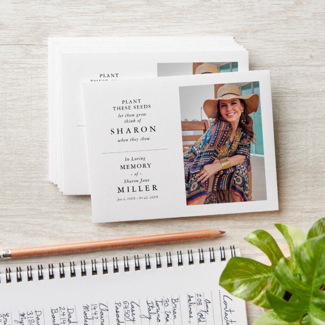 Elegant Photo Memorial Seed Packet Sympathy Favor  Envelope (Stacked)