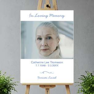 Elegant Photo Memorial Service Remembrance Sign