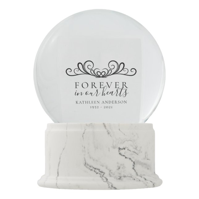Elegant Photo Memorial Snow Globe (Front)