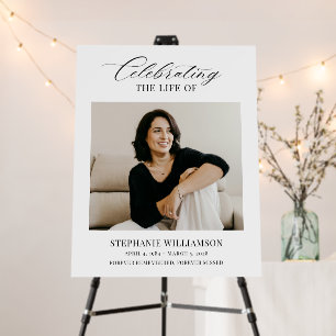 Elegant Photo Minimal Funeral Memorial Foam Boards