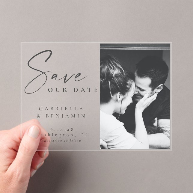 Elegant Photo Minimalist Wedding Save the Date  (Insitu (Handheld))