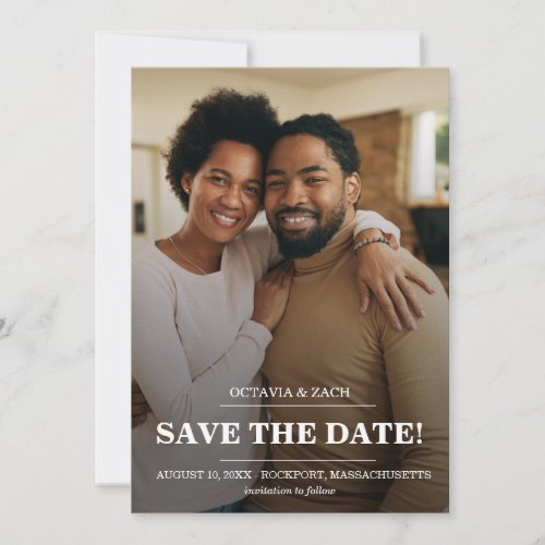 Elegant Photo Modern Typography Save the Date Card
