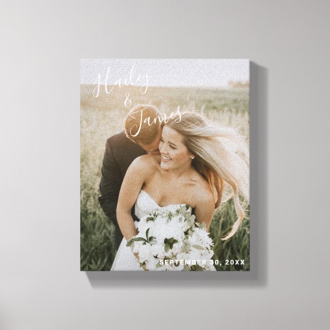 Elegant Photo Modern Wedding Canvas Print (Front)