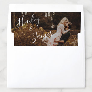 Elegant Photo Modern Wedding Envelope Liner