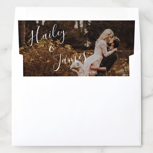 Elegant Photo Modern Wedding Envelope Liner (In Envelope)