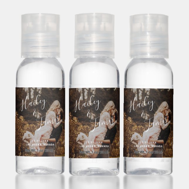 Elegant Photo Modern Wedding Hand Sanitizer (Set)
