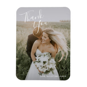 Elegant Photo Modern Wedding Magnet