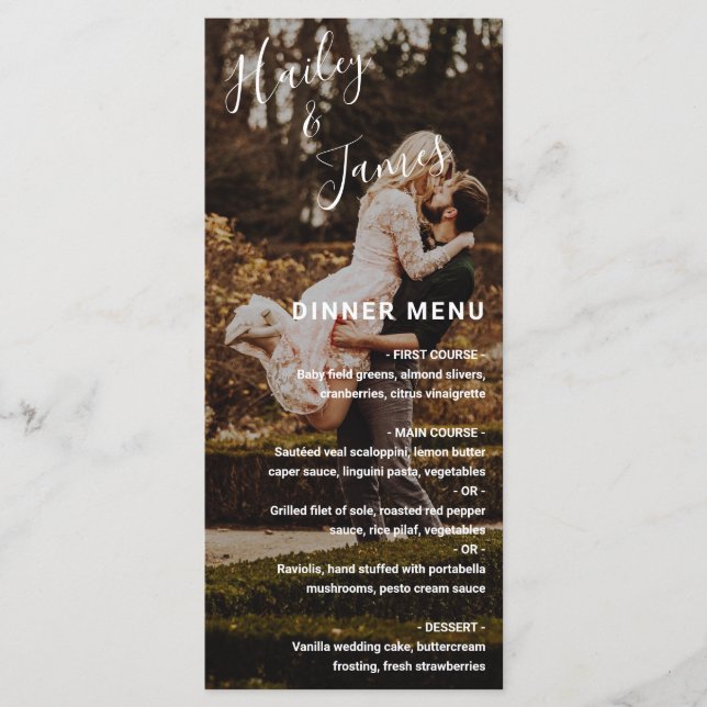 Elegant Photo Modern Wedding Menu (Front)