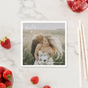 Elegant Photo Modern Wedding Napkins