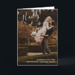 Elegant Photo Modern Wedding Program<br><div class="desc">Modern folded wedding program featuring a simple design with your names in an elegant handwritten script at the top left and your wedding details in right alignment at the bottom right,  over your favorite photo.  The chic hand lettering adds a romantic touch to this minimalist design.</div>