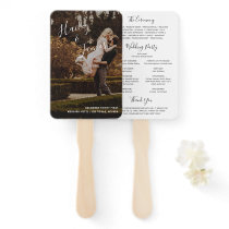 Elegant Photo Modern Wedding Program Hand Fan