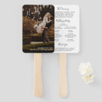 Elegant Photo Modern Wedding Program Hand Fan