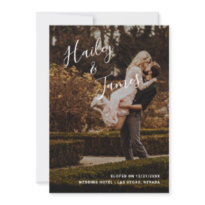 Elegant Photo Modern Wedding Reception Invitation