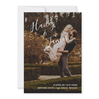 Elegant Photo Modern Wedding Reception Invitation