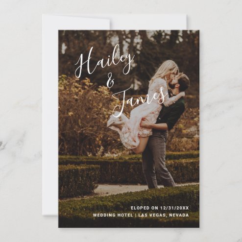 Wedding Invitations - Pink Dramatic personalized gifts for you Elegant modern photo wedding reception invitation