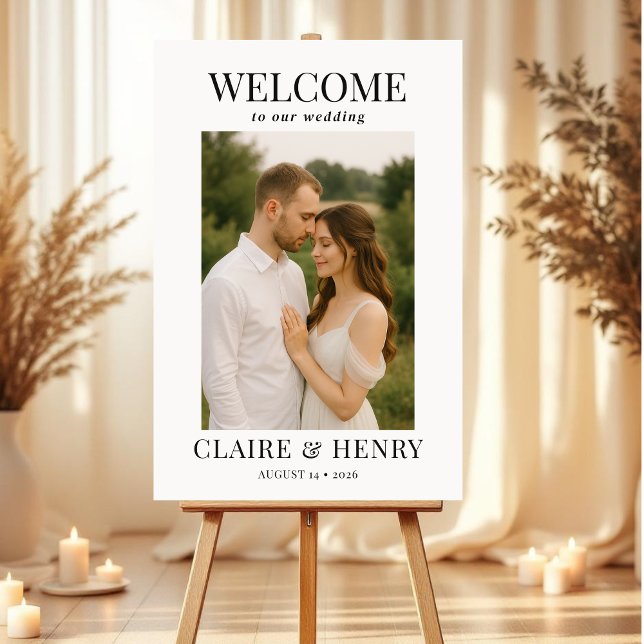 Elegant Photo Modern Wedding Welcome  Foam Board (Creator Uploaded)