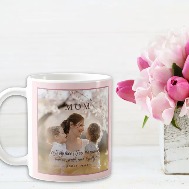 Elegant Photo Mom Quote Modern Script Coffee Mug