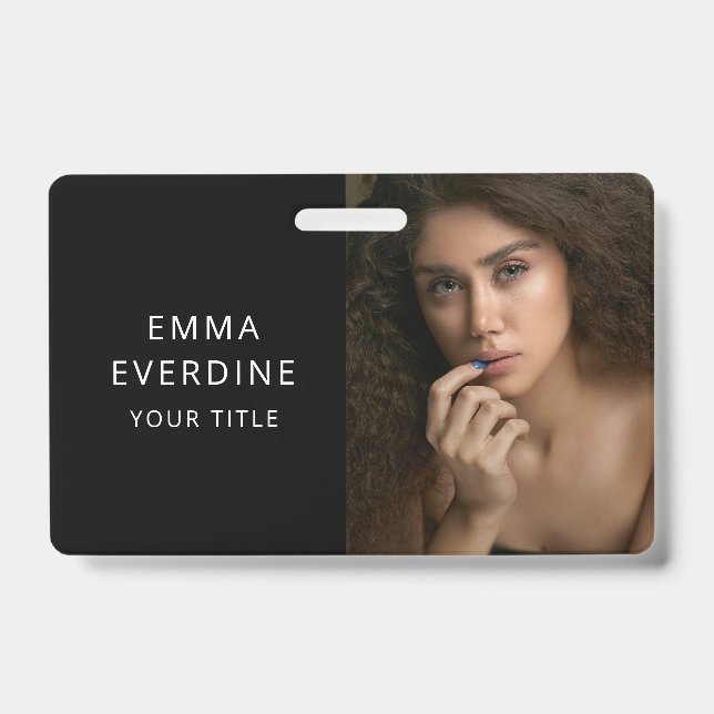 Elegant Photo Name Title  Badge (Front)
