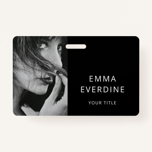 Elegant Photo Name Title  Badge (Front)