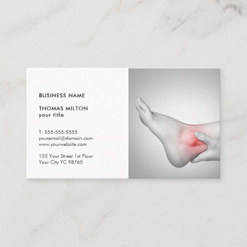 Elegant Photo of Womans Ankle Doctor Business Card