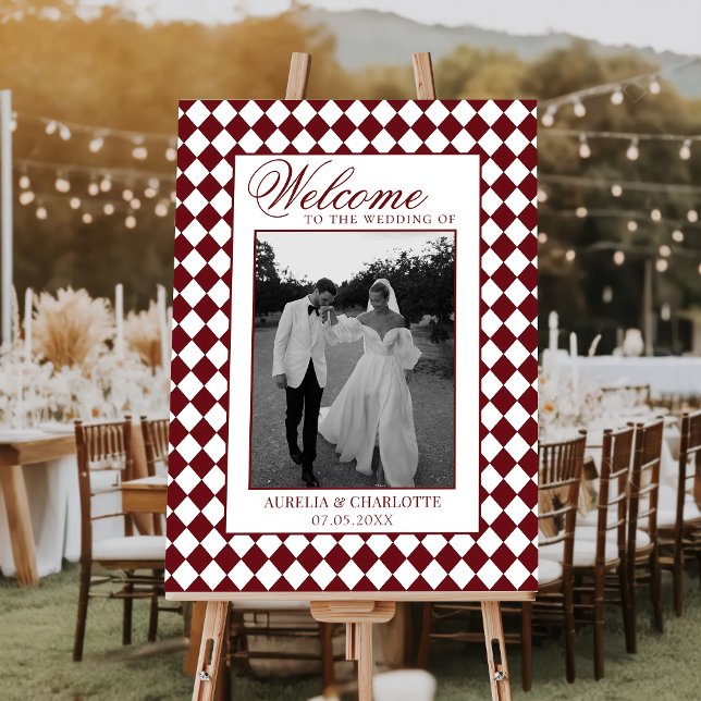 Elegant Photo Old Money Wedding Welcome Foam Board (Creator Uploaded)