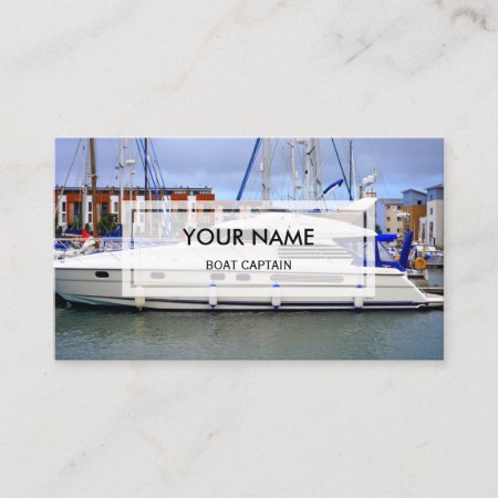 Elegant Photo Overlay | Boat Captain Business Card