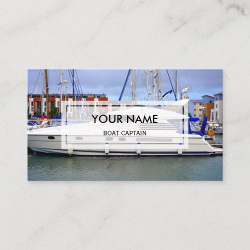 Elegant Photo Overlay  Boat Captain Business Card