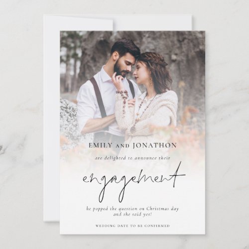 Elegant Photo Overlay Engagement Announcement